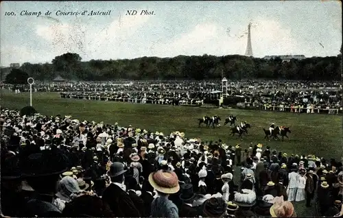 Ak Paris 16. Jahrhundert, Bois de Boulogne, Pferderennbahn Auteuil