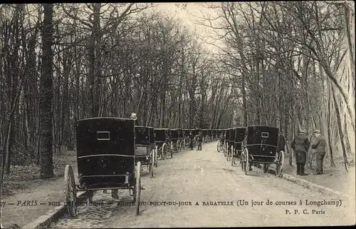 Ak Paris 16. Jahrhundert, Bois de Boulogne, Route du Point du Jour in Bagatelle