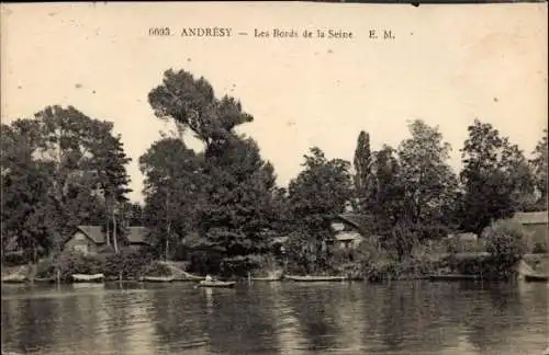 Ak Andrésy Yvelines, Ufer der Seine