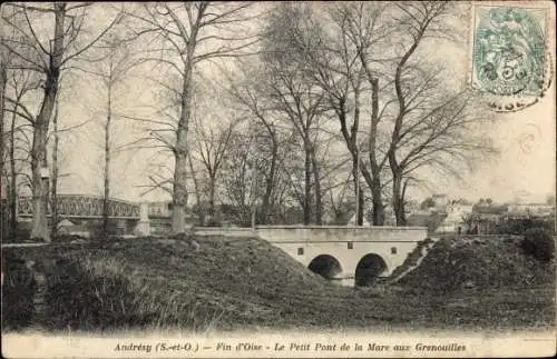 Ak Andresy Yvelines, Fin d'Oise, Le Petit Pont de la Mare aux Grenouilles