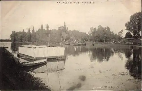 Ak Andrésy Yvelines, Blick auf die Insel