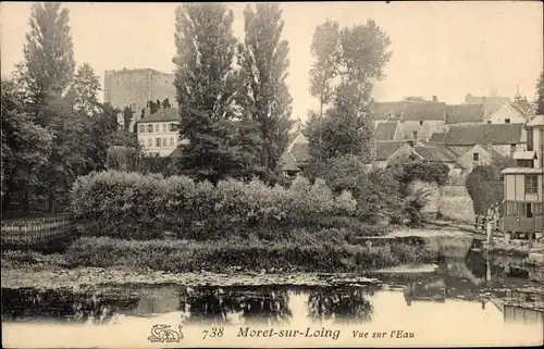 Ak Moret sur Loing Seine et Marne, Blick auf das Wasser