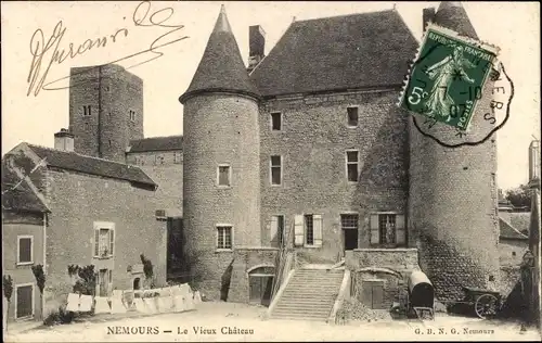 Ak Nemours Seine et Marne, Le Vieux Chateau