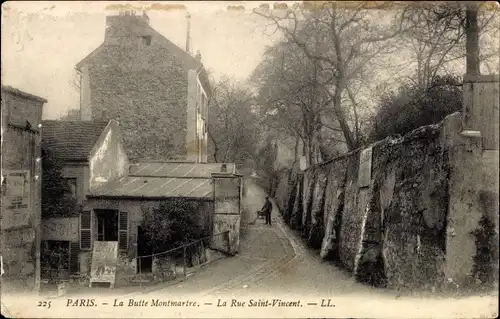 Ak Paris 18. Jahrhundert Montmartre, Rue Saint Vincent