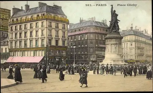 Ak Paris XVIII. Montmartre, Place Clichy, Denkmal