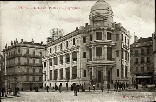 Ak Béziers Hérault, Hotel des Postes et Telegraphes
