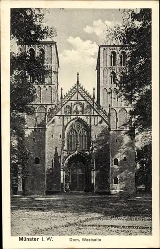 Ak Münster in Westfalen, Dom, Westseite, Außenansicht