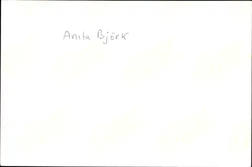 Ak Schauspielerin Anita Björk, Portrait, Autogramm