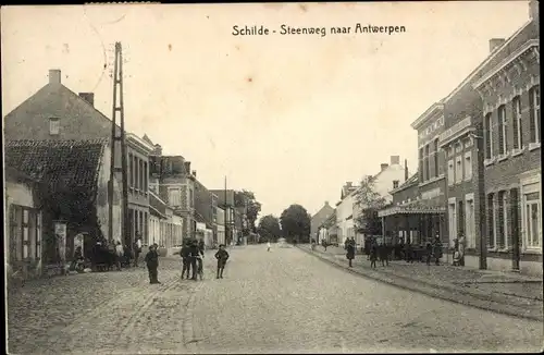 Ak Schilden Flandern Antwerpen, Steenweg nach Antwerpen