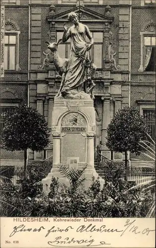 Ak Hildesheim in Niedersachsen, Kehrewieder Denkmal