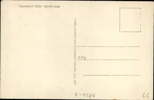 Ak Frankfurt an der Oder, Oderbrücke, Stadtansicht
