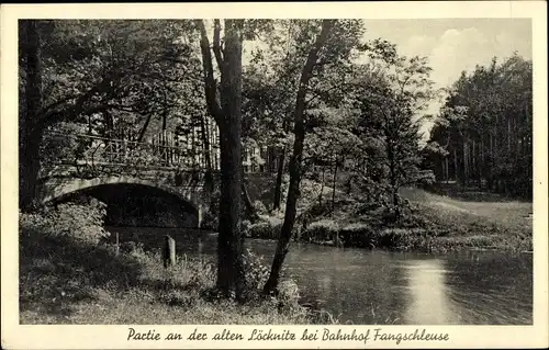 Ak Fangschleuse Grünheide in der Mark, an der alten Löcknitz