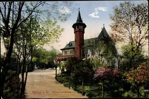 Ak Mylau Reichenbach im Vogtland, Felsenschänke