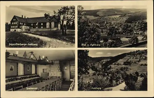 Ak Klingenthal im Vogtland Sachsen, Jugendherberge Aschberg, Speisesaal, Panorama