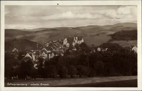 Ak Schwarzenberg im Erzgebirge Sachsen, Panorama