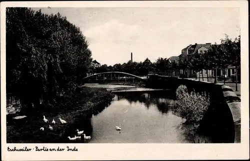 Ak Eschweiler Nordrhein Westfalen, Inde, Brücke