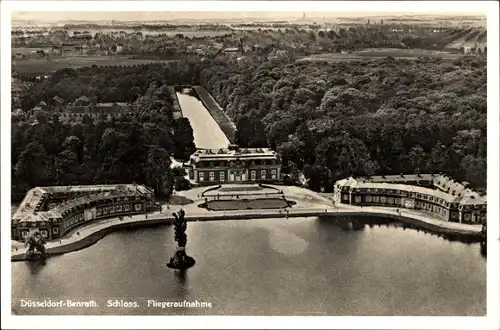 Ak Benrath Düsseldorf am Rhein, Schloss, Fliegeraufnahme