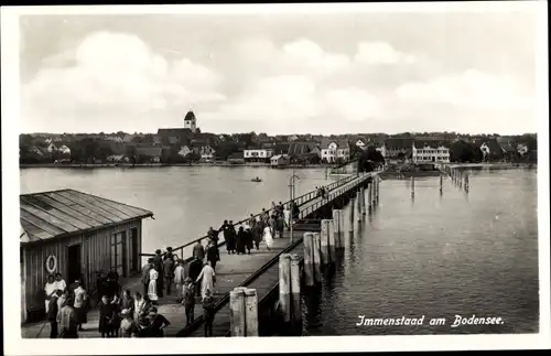 Ak Immenstaad am Bodensee, Brücke, Ortsansicht