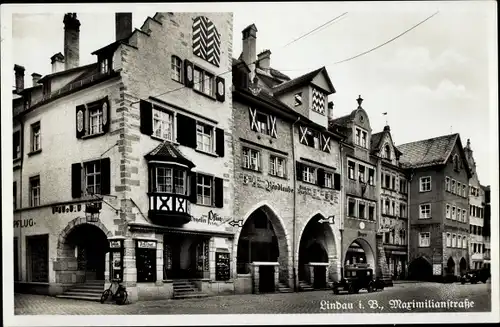 Ak Lindau am Bodensee Schwaben, Maximilianstraße, Geschäfte