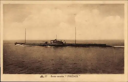 Ak Französisches Unterseeboot, U-Boot Phénix, französische Marine