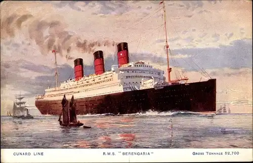 Künstler Ak Passagierdampfer RMS Berengaria, Cunard Line