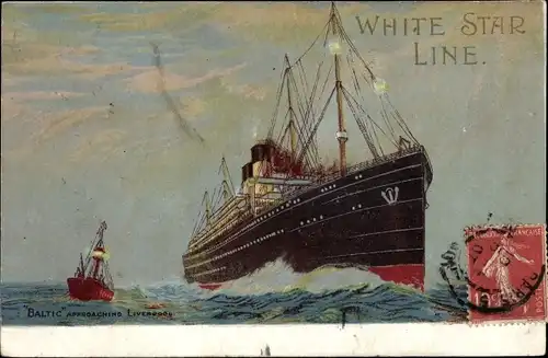 Künstler Ak Passagierdampfer RMS Baltic, White Star Line