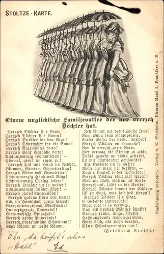 Ak Frankfurt am Main, Gedicht Einem unglückliche Familienvatter..., Friedrich Stoltze