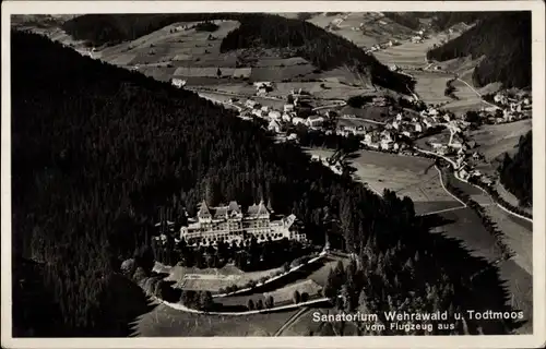 Ak Todtmoos im Schwarzwald, Sanatorium Wehrawald, Luftbild