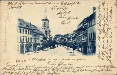 Ak Erfurt in Thüringen, Anger, Blick vom Brunnen