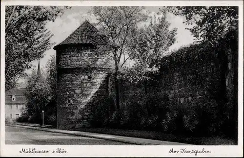 Ak Mühlhausen in Thüringen, Kreuzgraben