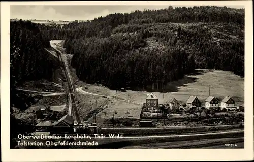 Ak Oberweißbach im Weißbachtal Thüringen, Bergbahn, Talstation Obstfelderschmiede