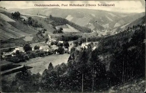 Ak Obstfelderschmiede Mellenbach Glasbach in Thüringen, Panorama