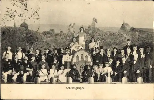 Ak Freiberg im Kreis Mittelsachsen, Bergfestspiele, Schlussgruppe, Theaterszene