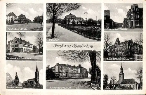 Ak Limbach Oberfrohna in Sachsen, Lambacher Straße, Bahnhof, Hindenburg-Schule