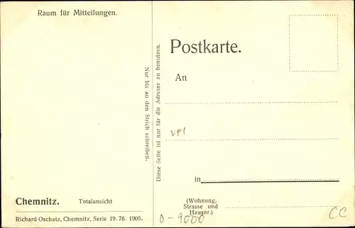Ak Chemnitz in Sachsen, Totalansicht