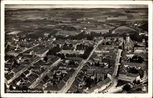 Ak Marienberg im Erzgebirge Sachsen, Luftaufnahme