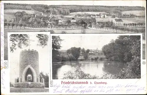 Ak Friedrichstanneck Eisenberg in Thüringen, Totalansicht, Turm