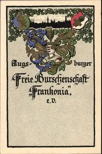 Studentika Ak Augsburg in Schwaben, Freie Burschenschaft Frankonia e.V., Wappen