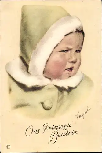 Künstler Ak Ingel, Prinzessin Beatrix der Niederlande, Kinderportrait