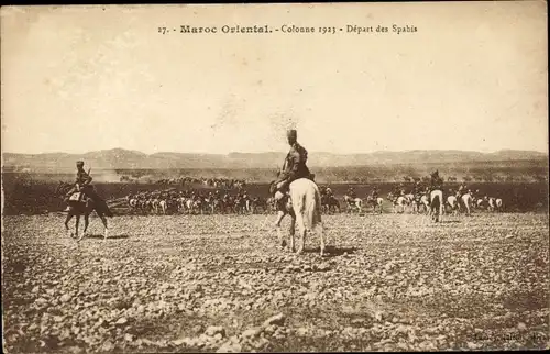 CPA Marokko, Colonne 1923, Départ des Saphis