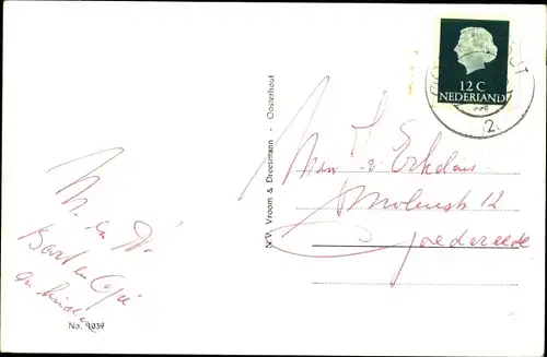 Ak Oosterhout Nordbrabant Niederlande, Markt, Rathaus, Hügel