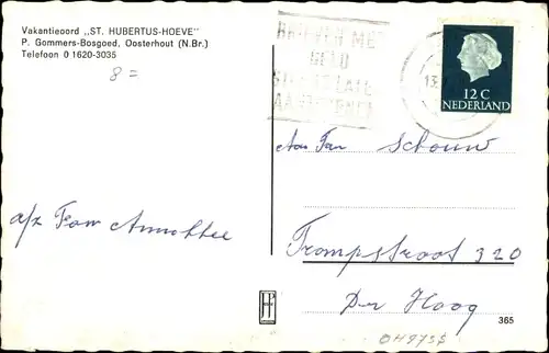 Ak Oosterhout Nordbrabant Niederlande, St. Hubertus Hoeve, Camping