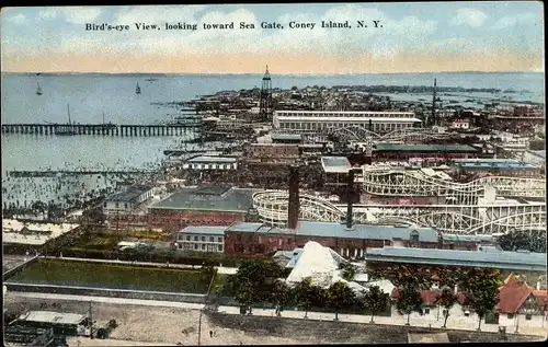 Ak Coney Island Brooklyn New York City USA, mit Blick auf Sea Gate