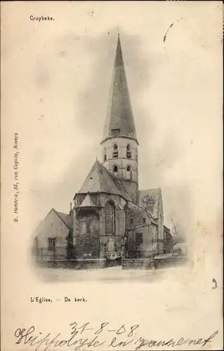 Ak Kruibeke Ostflandern, Kirche