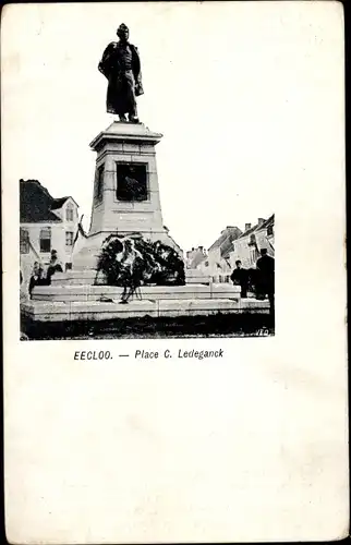 Ak Eecloo Eeklo Ostflandern, Platz C. Ledeganck, Denkmal