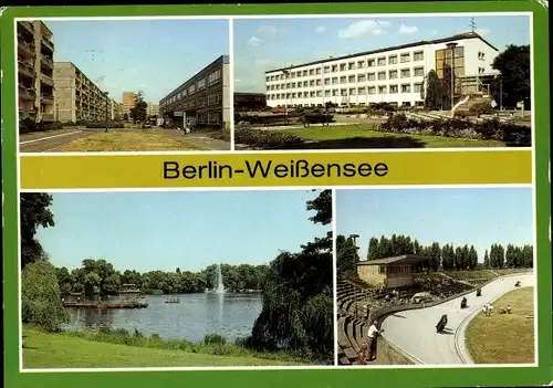 Ak Berlin Weißensee, Falkenberger Straße, Sporthotel, Weißer See, Radrennbahn