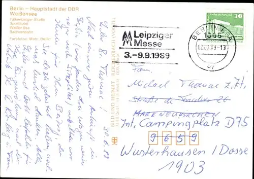 Ak Berlin Weißensee, Falkenberger Straße, Sporthotel, Weißer See, Radrennbahn