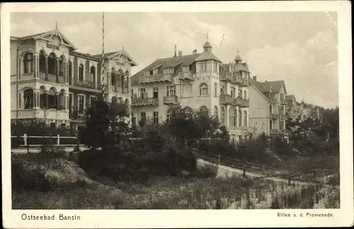 Ak Ostseebad Bansin Heringsdorf auf Usedom, Villen a. d. Promenade