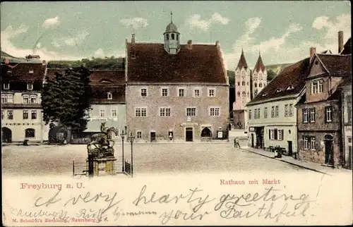 Ak Freyburg an der Unstrut, Rathaus und Markt