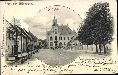 Ak Heldrungen in Thüringen, Marktplatz